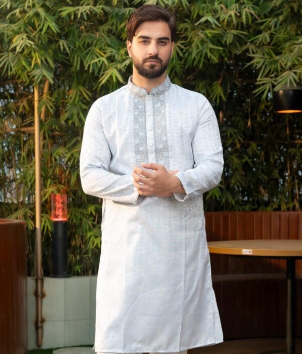 White Embroidered Panjabi